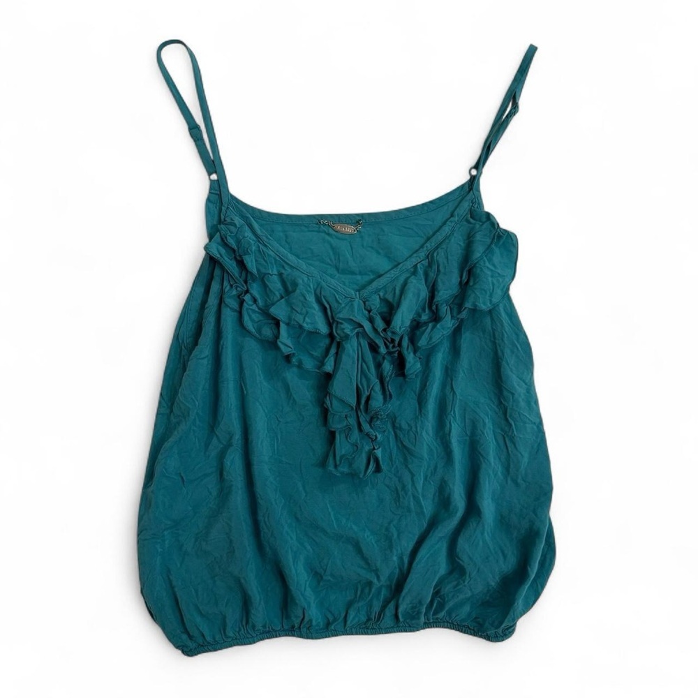 Ali & Kris Teal Ruffle Spaghetti Strap Tank - Picture 2 of 7